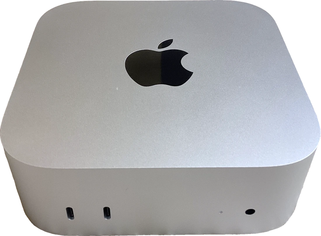 A Mac mini — a small always-on desktop machine, where your agents live once they are off your laptop