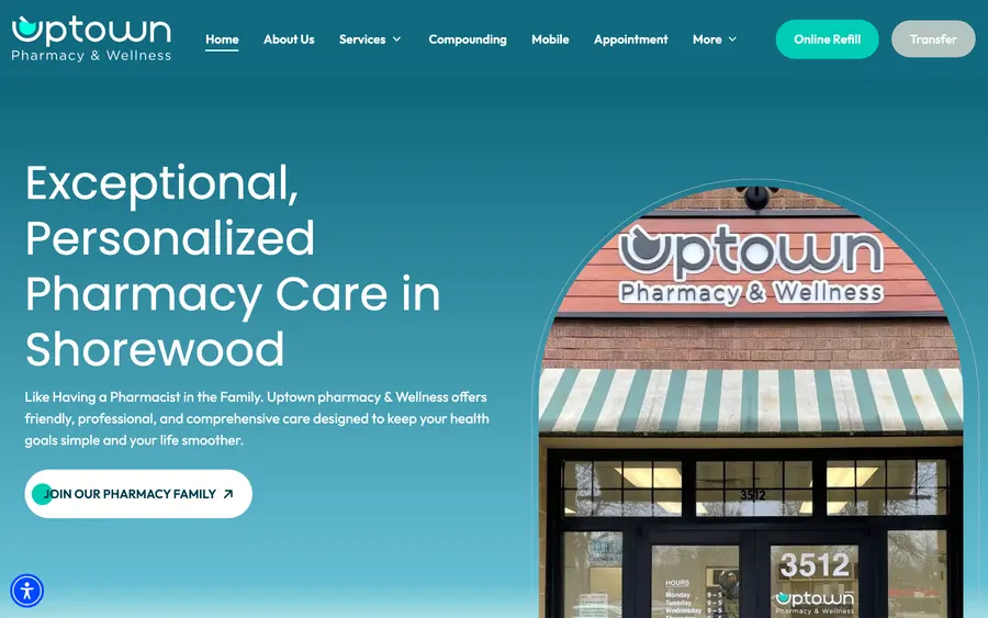 Uptown Pharmacy homepage